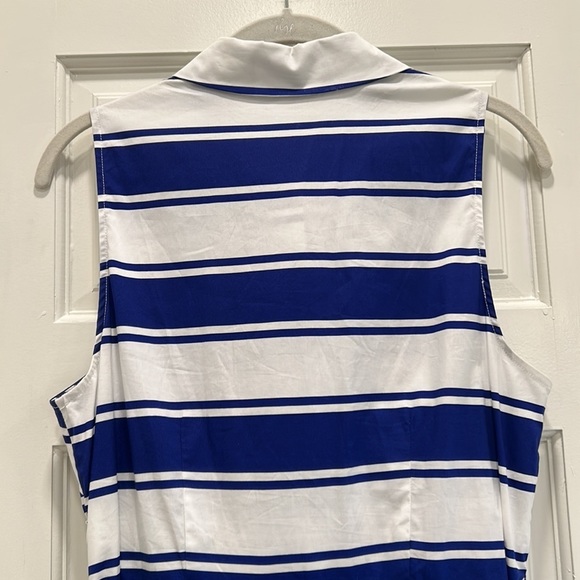Milly Cobalt Blue & White Striped Collared Dress for Office or Casual sz.10 - Picture 8 of 11